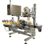 Sistema di etichettatura per applicazione di due etichette su vasetti cosmetici